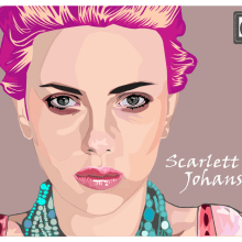 Ilustración Scarlett Johansson. Un proyecto de Ilustración tradicional, Bellas Artes y Diseño gráfico de Gianfranco Huancas - 16.08.2015