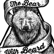 The Bear with Beard and Beer. Ilustração tradicional projeto de Óscar Postigo - 18.08.2015