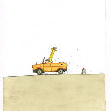 Cerdo y Girafa. Ilustração tradicional, e Design de personagens projeto de David Permanyer Lastra - 19.08.2015