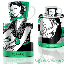 Caffè di Roma - Motivos para tazas. Ilustração tradicional projeto de Virginia Romo - 20.08.2015
