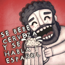 SPANISH & BEER. Traditional illustration, and Graphic Design project by Bianca Peña - 08.26.2015