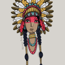 Sioux. Traditional illustration project by Patricia Puig - 08.30.2015