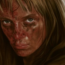 Retrato de Uma Thurman (Kill Bill). Artes plásticas, e Pintura projeto de Adrián Durá Reina - 21.02.2015