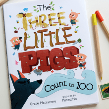 The Three Little Pigs count to 100. Ilustração tradicional, e Artes plásticas projeto de Núria Aparicio Marcos - 05.09.2015