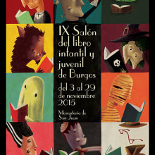 Cartel IX Salón del libro infantil y juvenil de Burgos, 2015. Design, and Traditional illustration project by Miguel Cerro - 06.09.2015