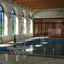 Piscina. Interior 3d.. 3D, Animation, Architecture, Fine Arts, Interior Architecture, Interior Design, and Comic project by MARC MONS - 09.12.2015