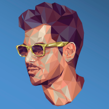Lowpoly Portrait. Design, Traditional illustration, and Graphic Design project by Carlos Anguis - 09.12.2015