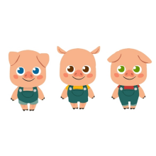 Character Design- 3 Little Pigs. Traditional illustration, Character Design, and Fine Arts project by Núria Aparicio Marcos - 09.13.2015