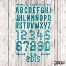 Diseño de tipografia Celta de Vigo temporadas 2013-2014, 2014-2015 y 2015-2016. Design gráfico, e Caligrafia projeto de david lages - 16.09.2015