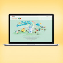 Festa de la sostenibilitat. Keyvisual, poster, site web y mobile.. Traditional illustration, UX / UI, Art Direction, Graphic Design, and Web Design project by Daniel Vidal - 09.17.2015