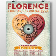 Cartel presentado en Talenthouse para concursoFlorence+the machine 2015 U.S.  Tour . Design projeto de Carlos Juan Vera Clemente - 21.09.2015