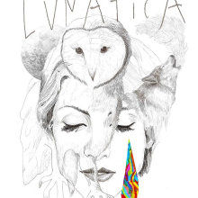 Lunática para Najwa Nimri. Ilustração tradicional projeto de Javier Navarro Romero - 22.09.2015