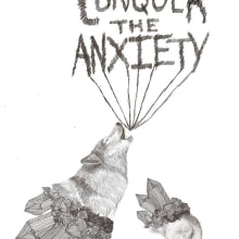 Cartel Conquer the Anxiety. Ilustração tradicional projeto de Javier Navarro Romero - 22.09.2015
