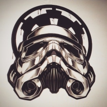 Stormtrooper - FAN ART. Un proyecto de Diseño, Ilustración tradicional, Cine, vídeo, televisión y Diseño gráfico de Daniel Ochoa - 22.09.2015