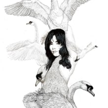 Ilustración para Björk  . Ilustração tradicional, e Design gráfico projeto de Javier Navarro Romero - 22.09.2015