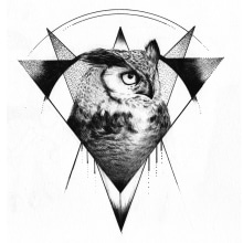 Geometric Owl. Un proyecto de Diseño, Ilustración y Diseño gráfico de Cristina Sánchez - 22.09.2015