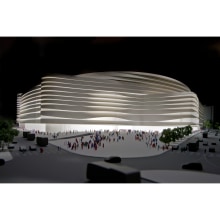 Maqueta del proyecto de Moneo + Herzog & de Meuron para el concurso del nuevo estadio Bernabeu. Un proyecto de Arquitectura de hchmodel - 23.09.2015