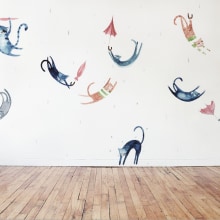 Wall Mural - Wall Ideas - Living Room Walls . Un proyecto de Ilustración tradicional, Bellas Artes y Pintura de eva escoms estarlich - 23.09.2015