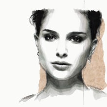 When summer is over (Portrait of Natalie Portman)Nuevo proyecto. Un proyecto de Ilustración tradicional y Bellas Artes de Mentiradeloro Esther Cuesta - 28.09.2015
