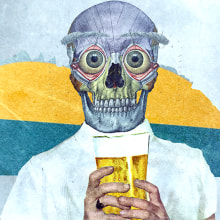 Mi cerveza . Un proyecto de Ilustración tradicional y Collage de Paco Campos Pérez - 29.09.2015