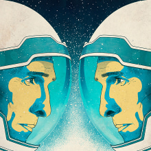 Interstellar Film Poster. Design, and Traditional illustration project by Oscar Giménez - 10.04.2015