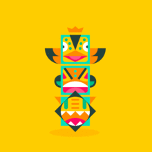 Tiki. Traditional illustration, UX / UI, and Graphic Design project by Eloy Aranda - 10.07.2015