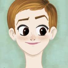 Catooning Emma Watson. Ilustração tradicional, e Design de personagens projeto de Lorena Loguén - 25.09.2015