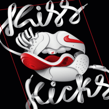 Kiss my kicks - Dashape 2015Nuevo proyecto. Un projet de Illustration traditionnelle, Direction artistique , et Design graphique de Baimu Studio - 13.10.2015
