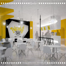 Revélate! Cafetería-librería. Un projet de Design , 3D , et Design d'intérieur de Alexandra Martínez - 13.10.2015
