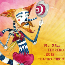 Cartel Festival Internacional de Circo de Albacete. Ilustração tradicional, e Design gráfico projeto de Cartel-Arte - 06.02.2015