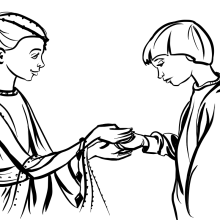 The Princess and Bastian. Ilustração tradicional projeto de Alice Vettraino - 17.09.2015