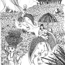 Illustration inspired by India. Ilustração tradicional projeto de Alice Vettraino - 17.02.2015