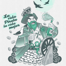 Spanish pirate. Traditional illustration project by Javi Gil - 10.19.2015