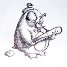 Ilustracion Pinguino. Ilustração tradicional projeto de JDaniel Pardo Molano - 25.10.2015