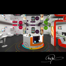 Telefonía móvil - Stand. Un proyecto de Diseño, Fotografía, 3D, Diseño gráfico, Diseño de la información, Arquitectura interior, Diseño de interiores, Marketing y Escenografía de Diana Carolina Londoño - 25.10.2015