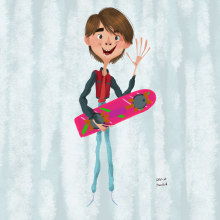 Marty McFly. Traditional illustration, and Character Design project by David Pavón Benítez - 10.25.2015