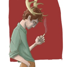 I love your horns. Traditional illustration, Character Design, and Fine Arts project by Patricia Fernández Ruibal - 10.28.2015