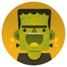 Frankenstein Monster. Un proyecto de Diseño, Ilustración tradicional, Diseño de personajes y Cómic de Ivy Nunes - 28.10.2015