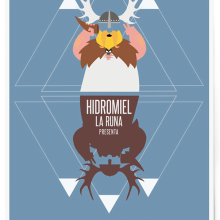 Cartel fiesta vikinga, La Runa Hidromiel.. Traditional illustration, and Graphic Design project by Uri - 10.29.2015
