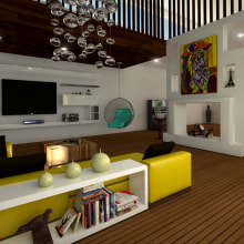 Loft House 3D max V-Ray Photoshop. Un proyecto de Diseño, 3D, Arquitectura, Diseño, creación de muebles					, Arquitectura interior y Diseño de interiores de Carmen San Gabino - 01.11.2015
