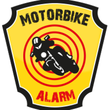 Logo App Motorbike Alarm. Estilo Ruta66. Design gráfico projeto de María Gutiérrez - 10.04.2014