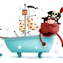 El pirata Barbarroja.. Traditional illustration, and Character Design project by Laura Vivancos Gómez - 11.19.2013