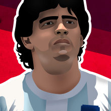 Ilustraciòn │ Diego Armando Maradona. Un proyecto de Diseño, Ilustración tradicional y Diseño gráfico de Ema Vivas - 07.11.2015