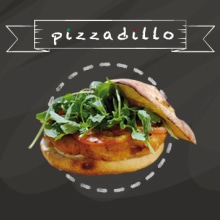 imagen para restaurante pizzadillo. Un proyecto de Diseño gráfico de victorcarba - 09.11.2015
