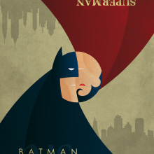 Cartel alternativo de Batman vs Superman. Ilustração tradicional, e Design gráfico projeto de Héctor Núñez Gómez - 10.11.2015