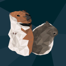 LowPoly Hamsters. Traditional illustration project by Gabriela López Méndez - 10.21.2015