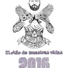 Portada calendario 2016 para el dios de los tres. Un proyecto de Ilustración tradicional de Javier Navarro Romero - 29.11.2015