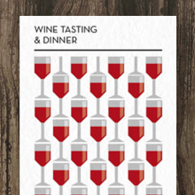 Wine tasting and dinner. Traditional illustration, and Graphic Design project by Claudia Domingo Mallol - 04.14.2015