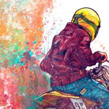 Born to ride. Traditional illustration, and Graphic Design project by Moises Andrade - 11.30.2015