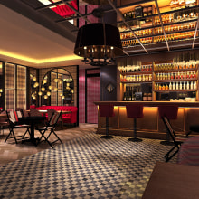 Render Restaurante. Un progetto di 3D, Architettura e Interior design di Quique Cestrilli - 05.12.2015